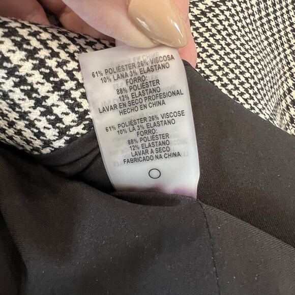 Elie Tahari Womens Blazer Black Plaid One Button Stretch Work Suit Jacket Sz 2 - Picture 3 of 9